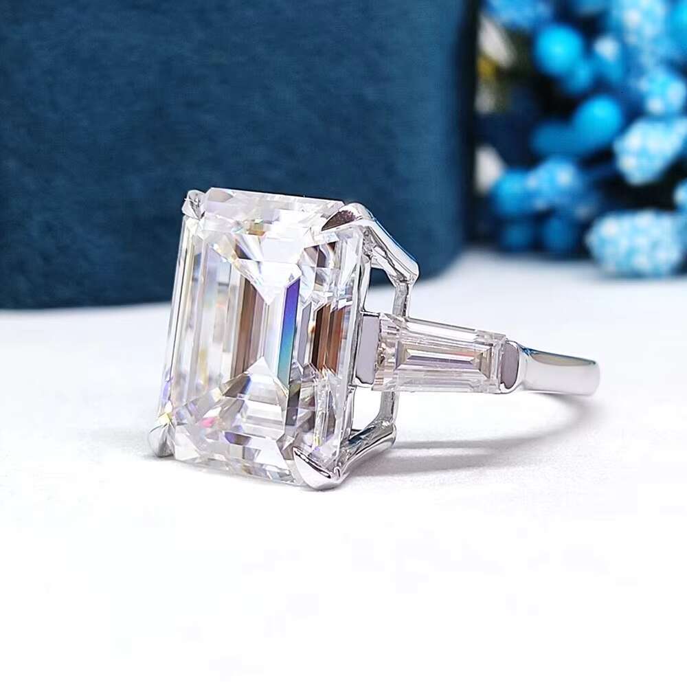 Iced Diamond Fine Jewelry Ring VVS Moissanite Luxury 925 10K 14K Real Gold Ring