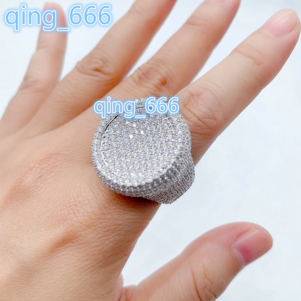 Luxury Style Custom Jewelry Silver 10k 14k 18k Vvs Moissanite Ring Hip Hop Jewelry Pass Diamond test Iced Out Ring