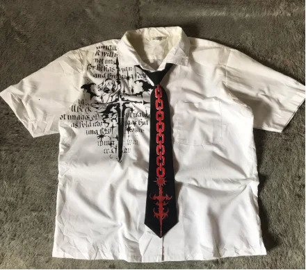 Y2K American street gothic cherry blossom pattern print retro casual fashion T-shirt womens simple lapel T-shirt Polo shirt 250625