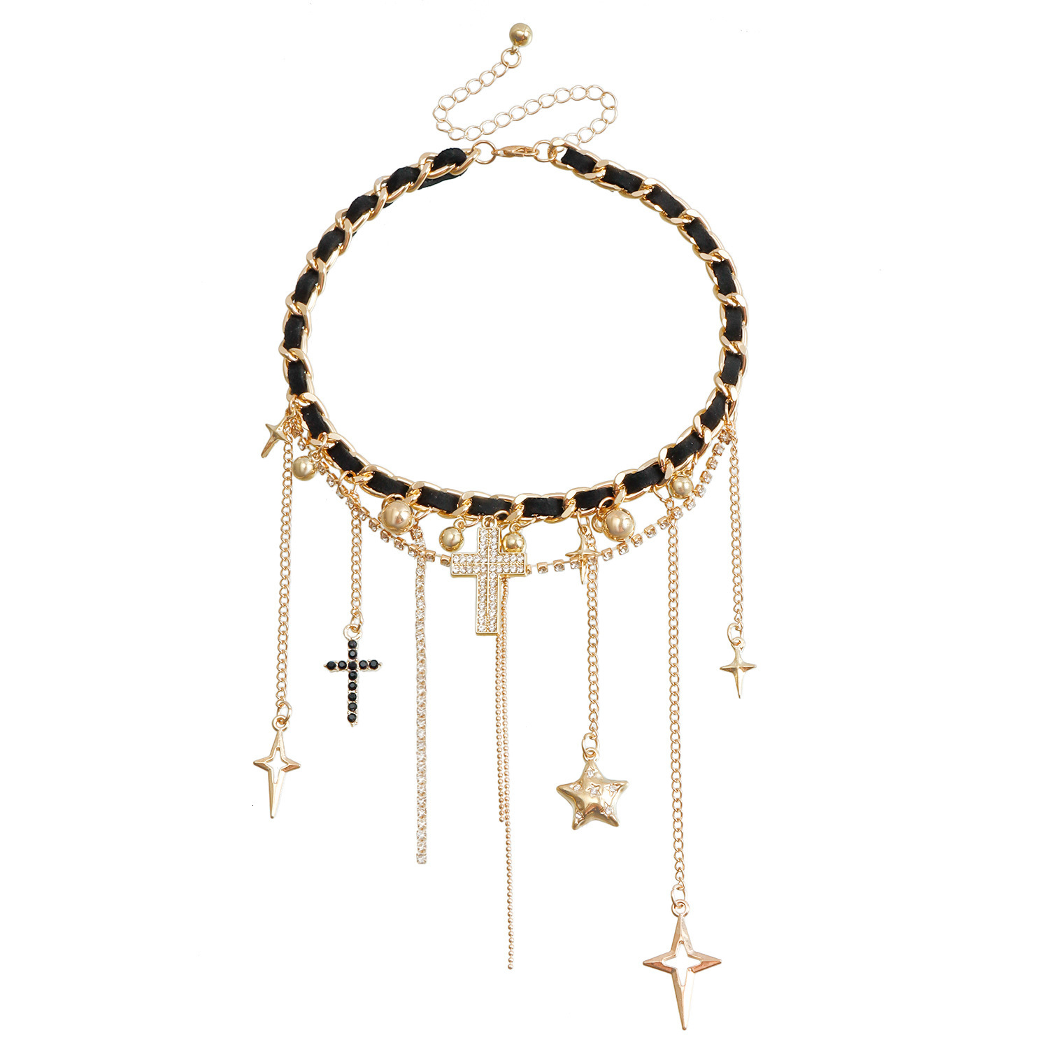 Fashion Jewelry Tassel Heart Cross Butterfly Collarbone Chain Sexy Trendy Dia-Studded Necklace for Women Jewelry for Women