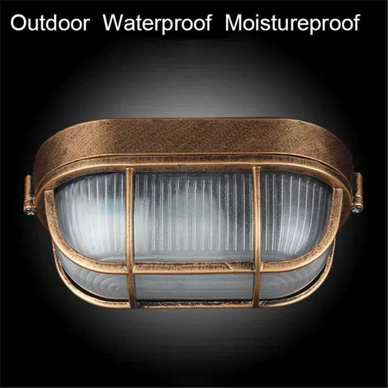 E27 Retro Outdoor Light Elliptical Explosion-Proof Moisture-Proof Lamps Home Decor Porch Lighting Wall Light Porch Lighting XJ250624
