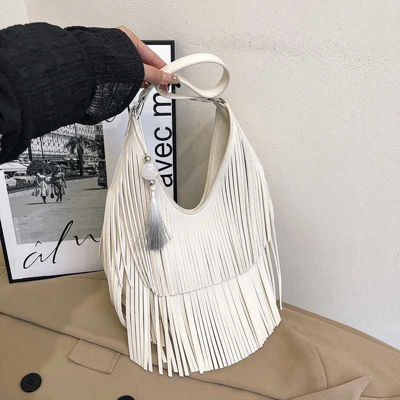 Long Tassels Women handbag Fashion Shoulder Bags for ladies hand bag Soft PU leather casual hobos Crossbody bag female Tote 250623