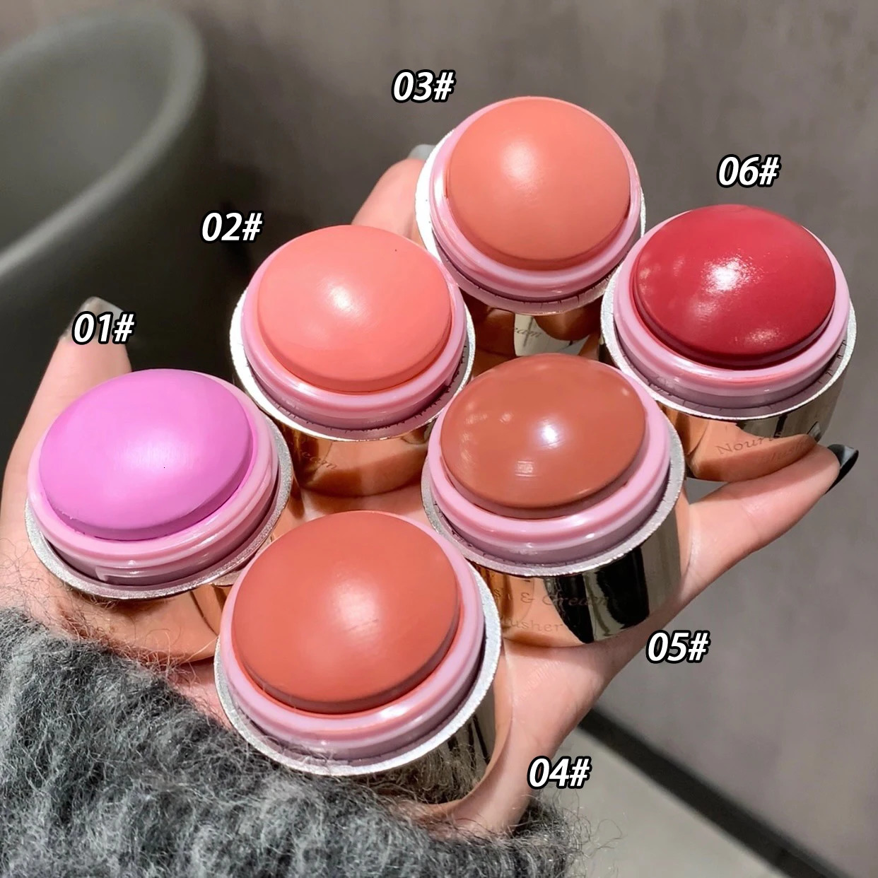 Creamy Purple Blush Stick Soft Face Blusher Cream Korean Make Up Peach Pink Cheek Tint Brightening Contouring Shadow Cosmetics 250625
