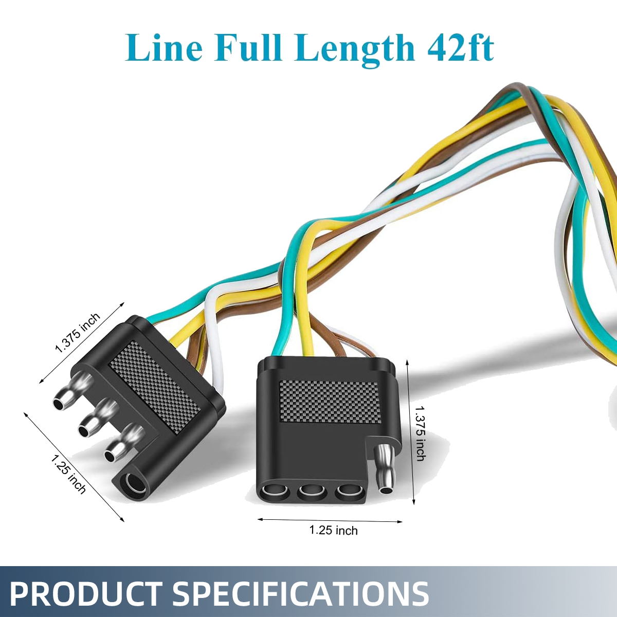 American four core trailer wire, four core SAE male and female plug wire