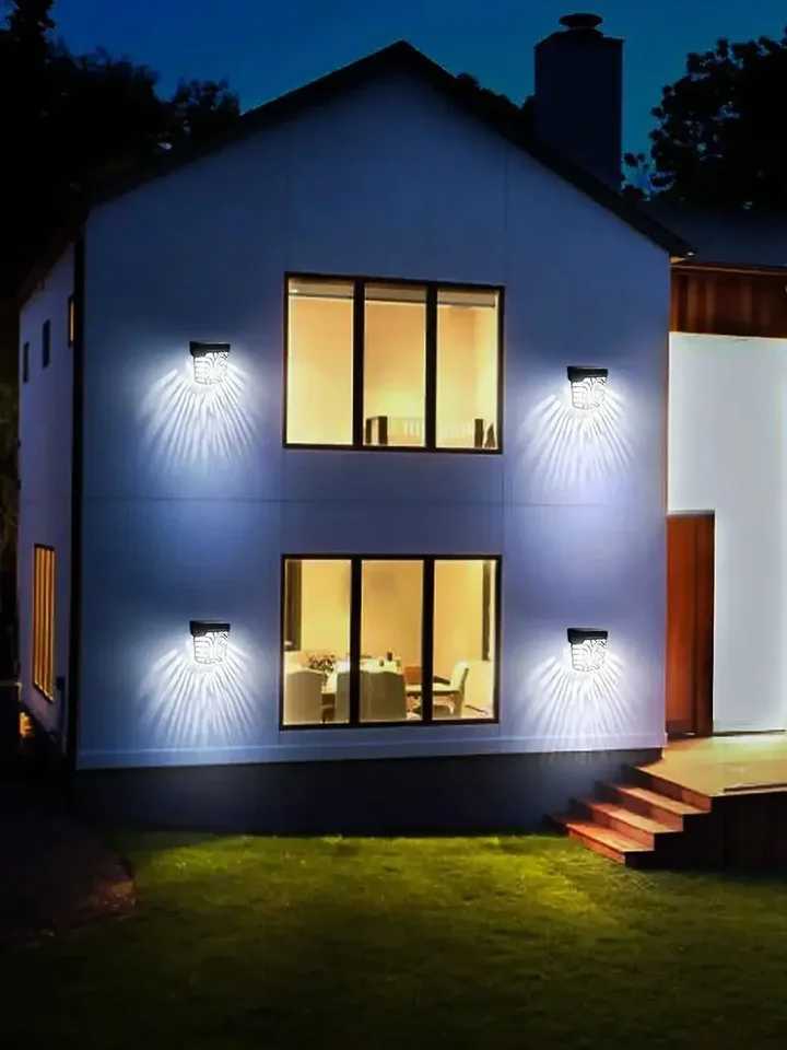 Garden Outdoor Solar Wall Light LED Wireless Light for Yard Roof Patio Stair Door Lighting Decoration 6 Pc Solar Fence Light XJ250624