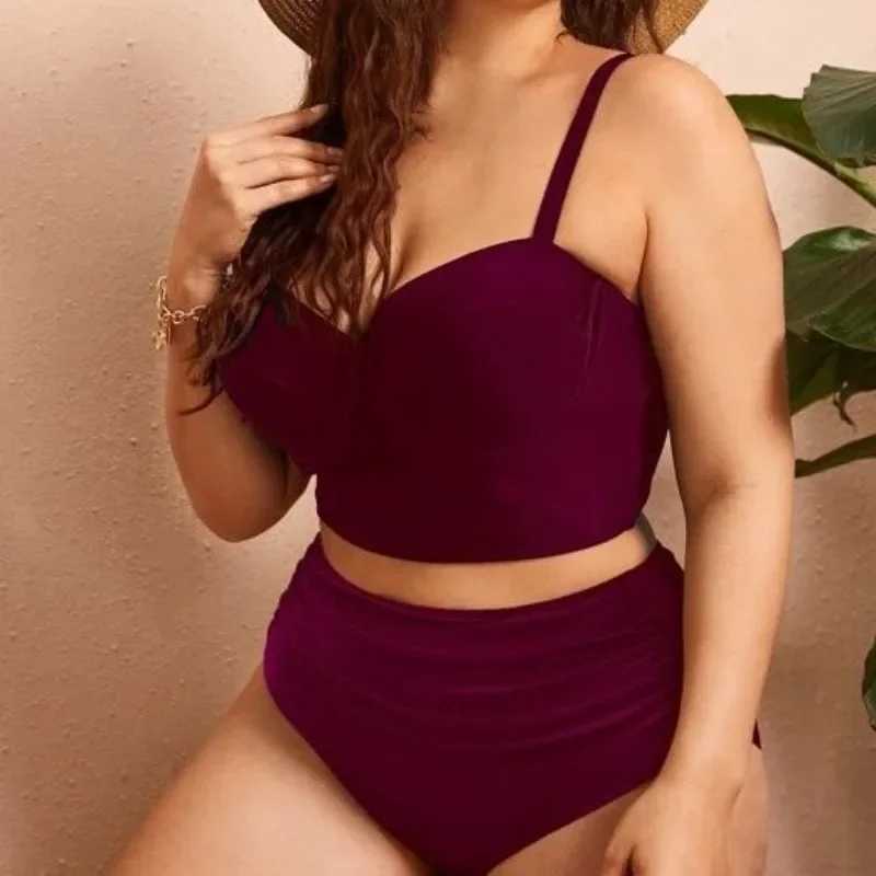 2025 New Plus Size Swimwear Women Push Up Bikini High Waist Bikini Set Underwire Swimsuit Bathing Suit Beach Tankini Mujer 4XL XJ250624