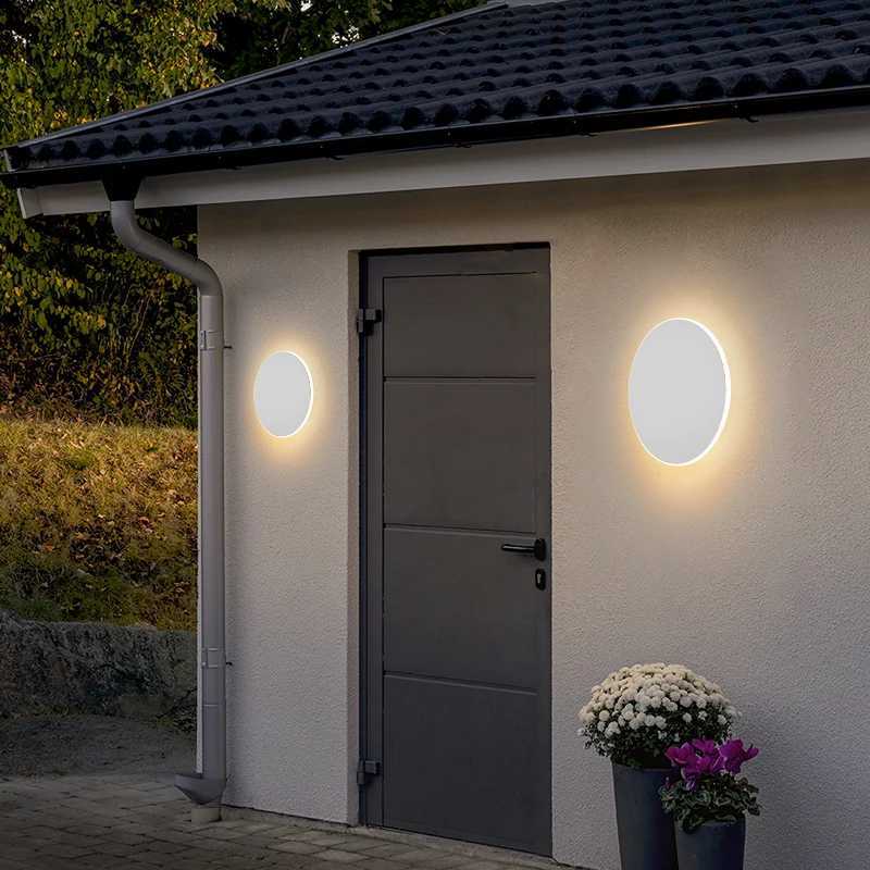 LED Lighting Modern Simple Circular Wall Light With Touch Sensor Outdoor Waterproof IP65 Bedroom Porch Entrance Stairs 85-265V XJ250624