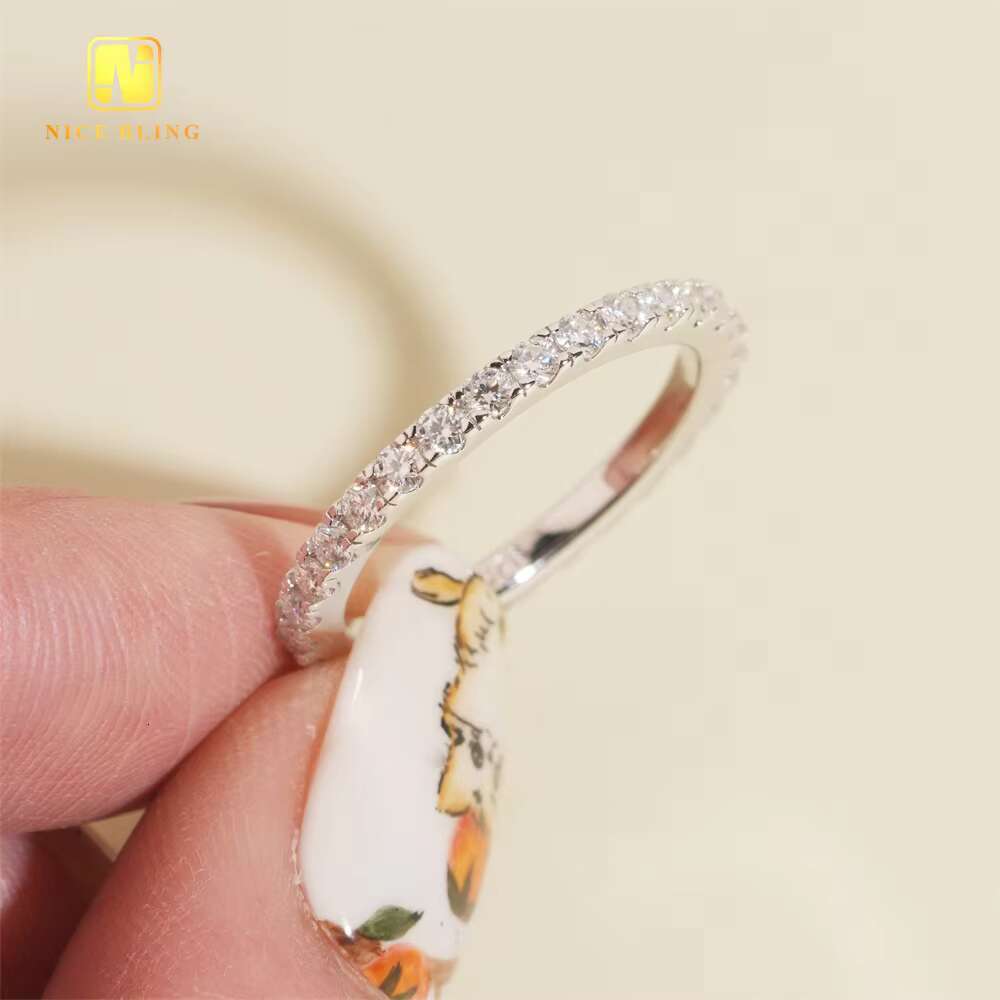 2mm Band Ring Stack Rings 925 Silver Diamond Daily Jewelry Fashion Engagement Jewelry for Women Infinity Ring