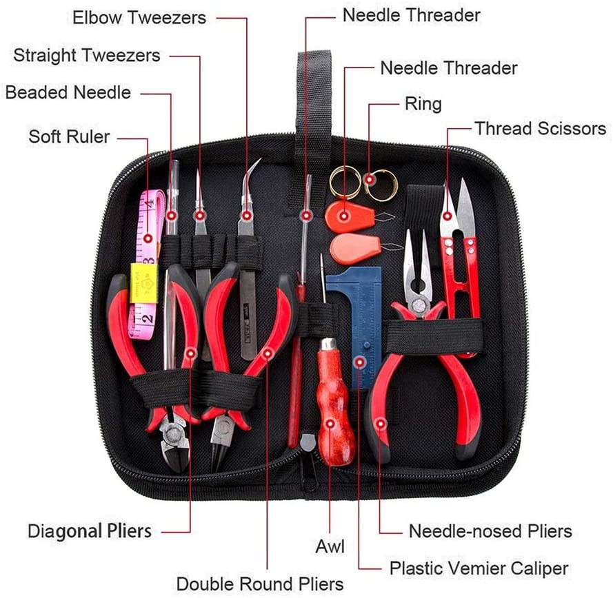 Jewelry Findings Set Jewelry Making Kit Jewelry Findings Starter Beading Making and Repair Tools Kit Earring Accessory Pliers and Forceps Tool