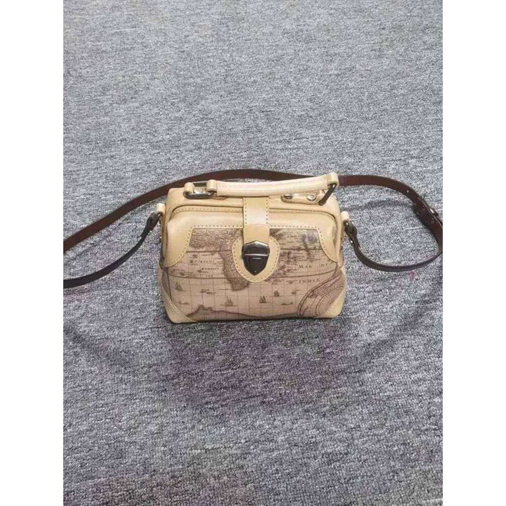 Hot Selling Vintage Women Cowhide Genuine Leather Doctor Mixed Colors Fashion Handbag Ladies Strap Shoulder Bag New Totes Crossbody Bags Designer Bags