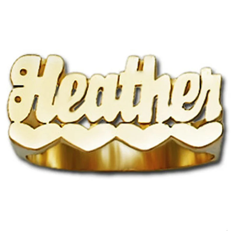 Personality Hip Hop 3D Custom Name Ring with Heart Customized Letter Ring Gold Fashion Punk Ring Christmas Gift 250624