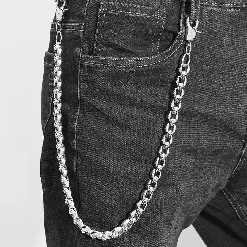 Keychains Punk Skull Pants Key Chains Heavy Waist Chain Men Cool Jeans Keychain Wallet Gothic Biker Fashion Accessories