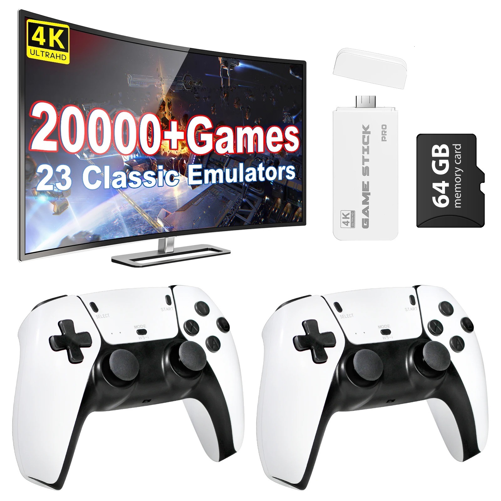 M15 4K Mini Consoles Retro Handheld 20000 Games Player HD Video Game Stick 2.4G Double Wireless Controlle