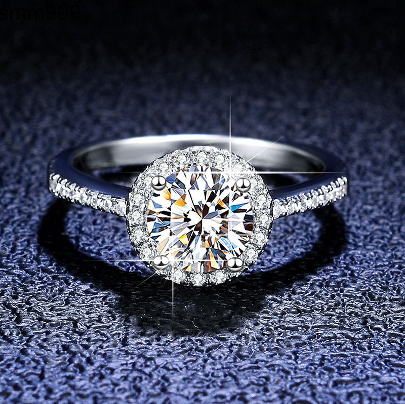 moissanite ring Mosan Diamond Ring Female S925 Sterling Silver Ring Fashion Romantic Design Ladies Diamond Engagement Wedding Accessories