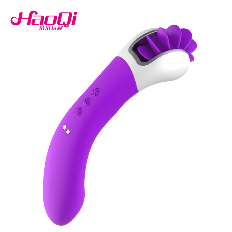 Adult Products Silicone Rotating Tongue Licking Device Female Masturbation Tool Vibrating Massager Stick
