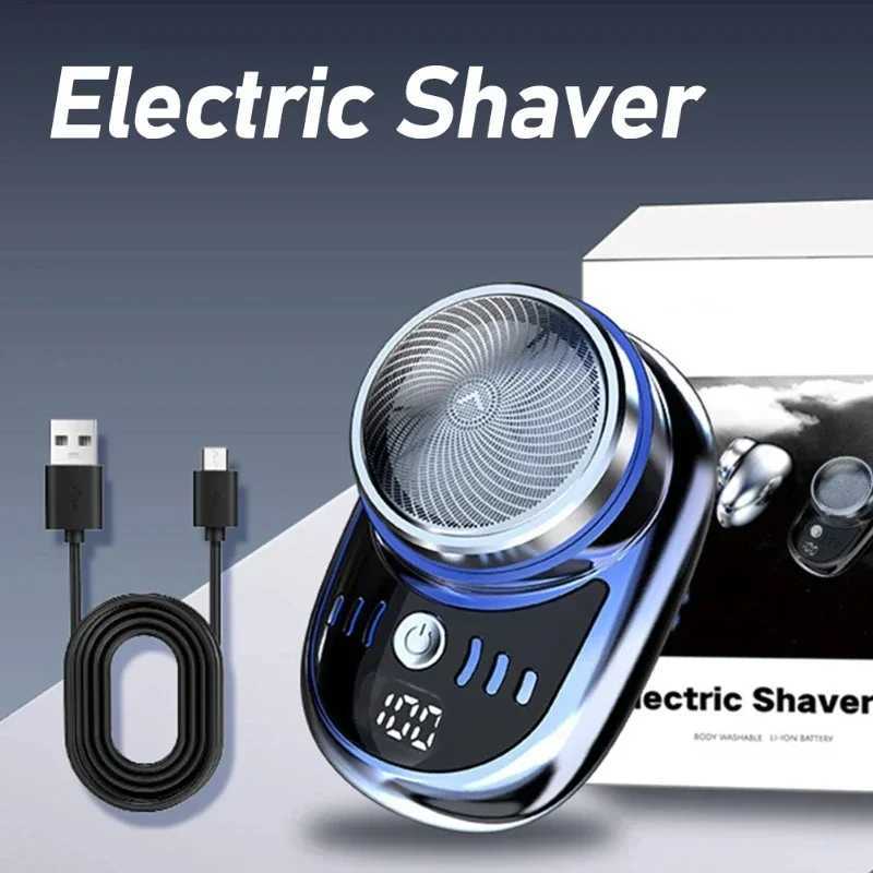 Hot Sale Mini Portable Electric Shaver Car Pocket Size Beard Shaver Wet Dry Mens Face Razor Mini Hair Trimmer for Men Travel W250625