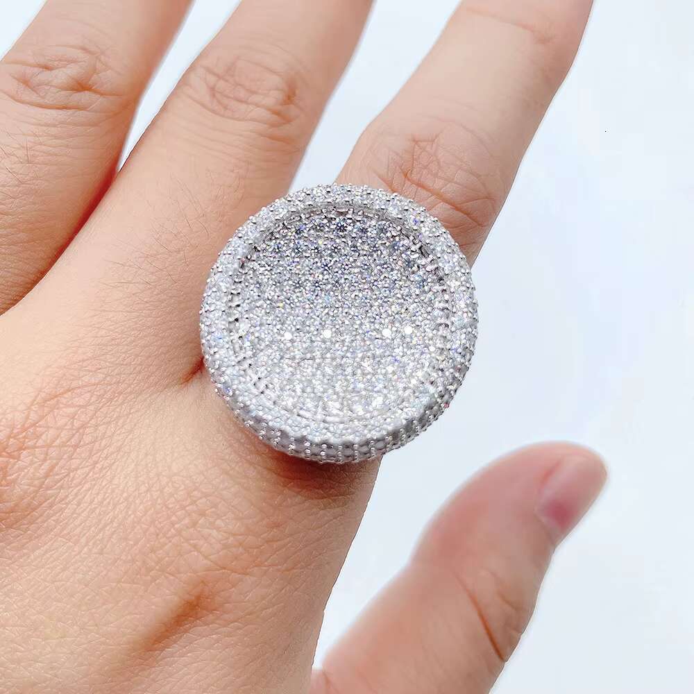 Luxury Style Custom Jewelry Silver 10k 14k 18k Vvs Moissanite Ring Hip Hop Jewelry Pass Diamond test Iced Out Ring