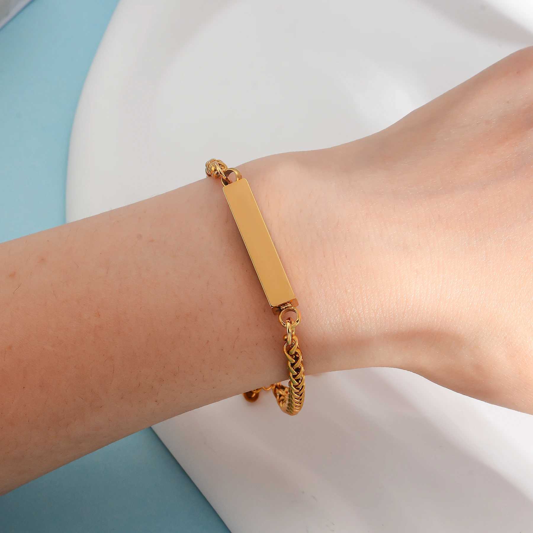 Custom Square Bar Chain Bracelet for Ashes Stainless Steel Cremation Keepsake Memorial Urn Pendant Bracelet for Ashes Holder X250625