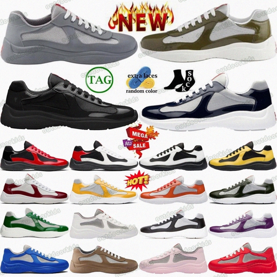 Cups Cup Designer Sneakers Shoes Americas Sneaker Black Royal Blue Grey Mango Silver Red Gold Tech Fabric mens womensEu7U#