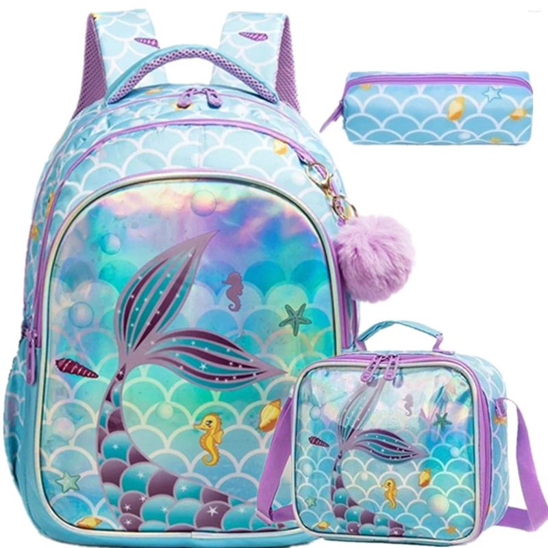 School Bags 3PCS For Girls Back To Backpack Set With Lunch Bag Kids Bookbag Elementary Students Mochilas - view 9