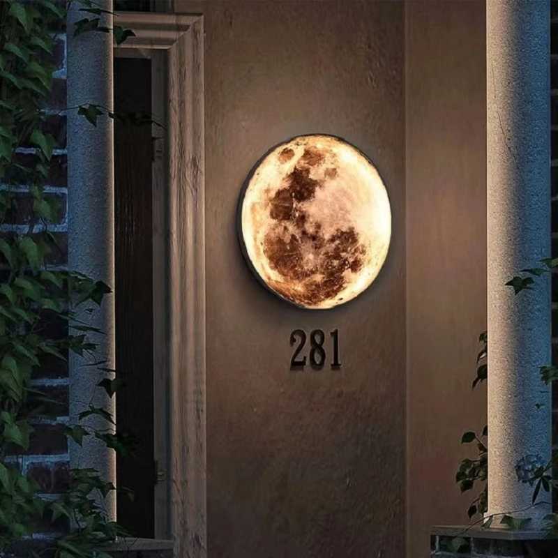 Moon Wall Lamp Aluminium Outdoor Lighting Waterproof IP65 Acrylic For Exterior Decorative Garden XJ250624