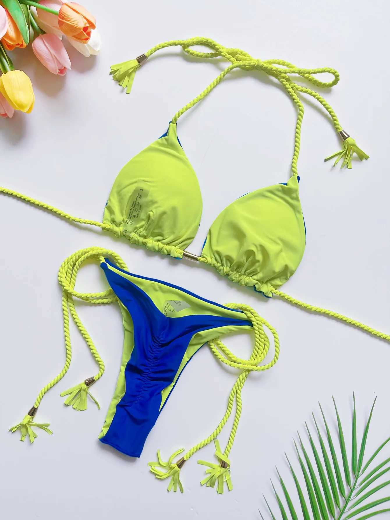 Swimsuit Women Bikinis Set Sexy Drawstring Bikini Beachwear Leopard Two-pieces Swimwear Bathing Suit Lace Up Bikini Set XJ250624