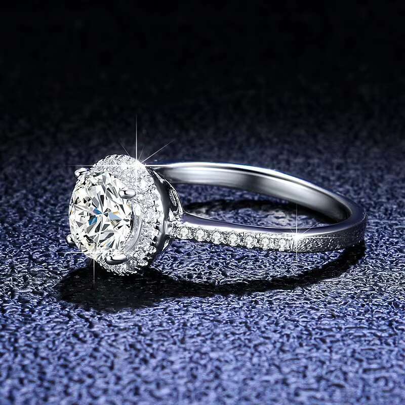 moissanite ring Mosan Diamond Ring Female S925 Sterling Silver Ring Fashion Romantic Design Ladies Diamond Engagement Wedding Accessories
