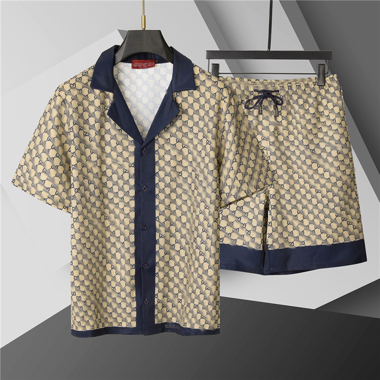 Summer Holiday Mens Casual Shirts Suits Designer Men Shirt Hawaii Casual Shirts Shorts Set Beach Wedding Party Man Short Sleeve Hawaiian Men Suit Streetwear