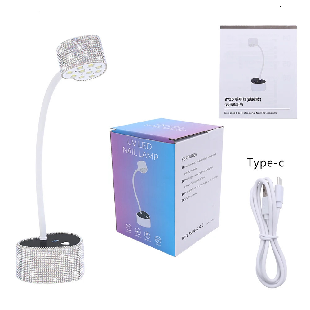 UV LED Nail Lamp Rechargeable UV Light for Gel Nails Cordless Portable Nail Dryer 360°Rotatable Polish Curing Lamp With Battery 250625