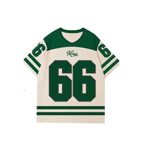 2025 Summer Men's Trendy Fashion No. 66 V-neck Short Sleeve T-shirt Jersey Men