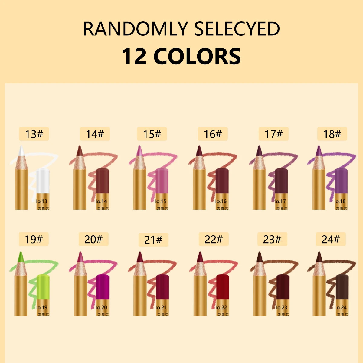 12 Color Long Lipstick Lipliner Waterproof and Sweat-proof Natural Easy Makeup Lasting Lipliner Lip Makeup Tool 250625