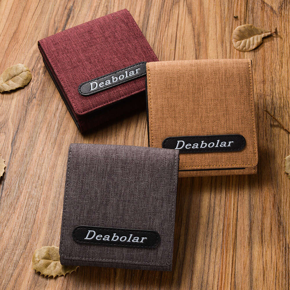 New Men's Wallet Short Canvas Simple Youth High School Student Multi-Card Slot 70% off Ticket Holder wallet designer mens wallet
