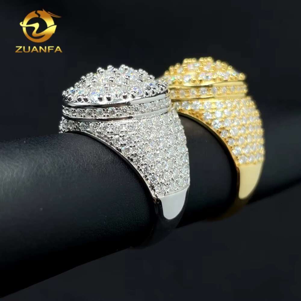 Cheapest Price Pass Diamond Tester Fine Jewelry Iced Out Men Wedding Ring Moissanite 925 Sterling Silver Hip Hop Rings