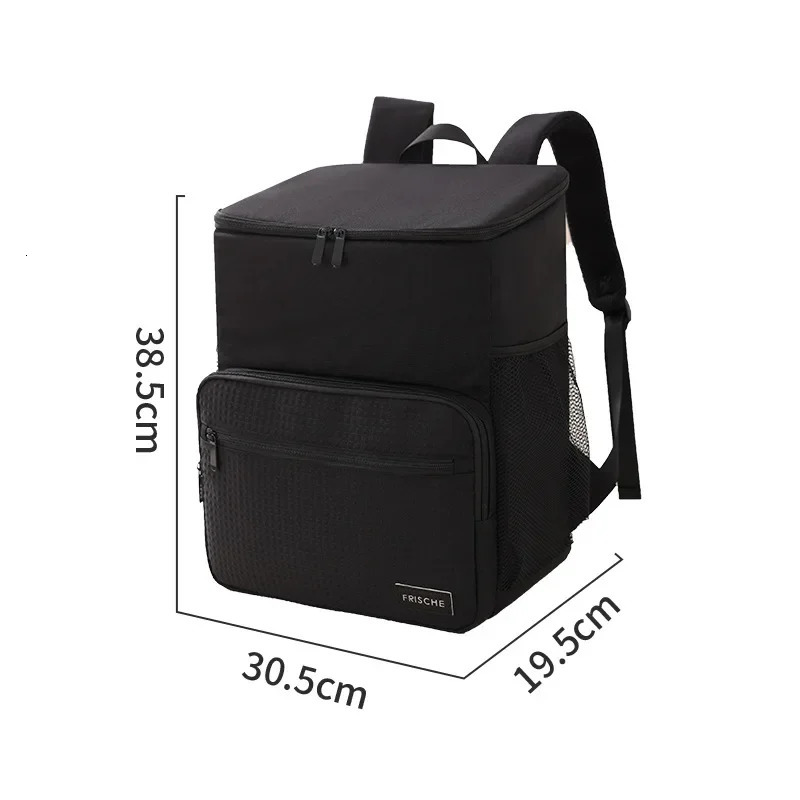 1pc Insulated Backpack Cooler Large Capacity Oxford Cloth Backpack Outdoor Travel Beer Bag Waterproof PEVA Lined Ice Bag 250624