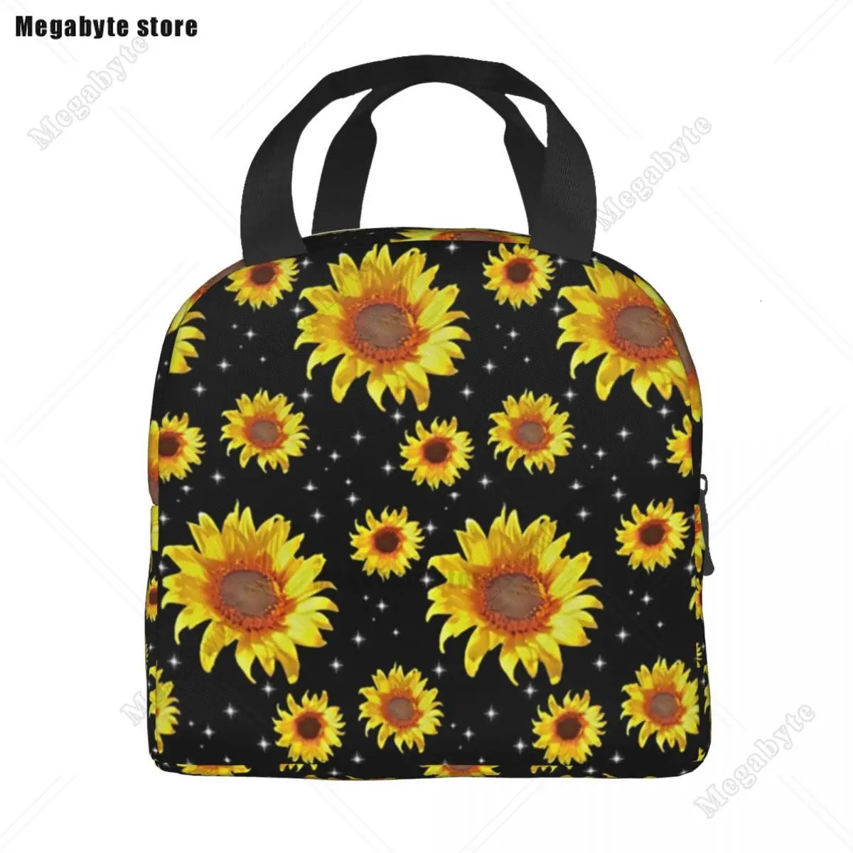 Sunflower With The Light Of Stars Insulated Lunch Tote Bag for Women Floral Cooler Thermal Food Lunch Box Kids School Children 250624