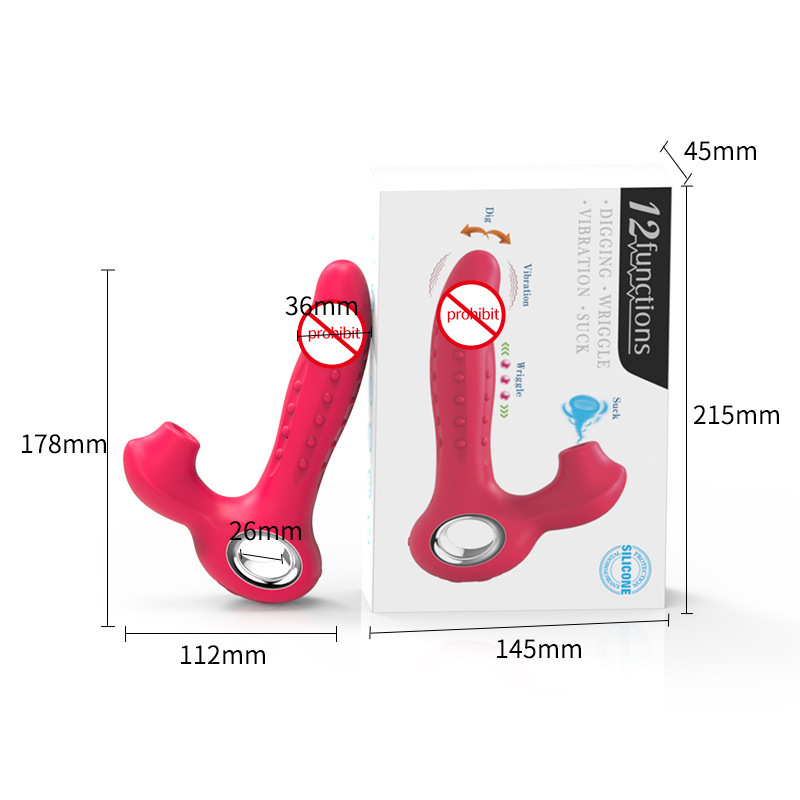 Adult Sex Toys 12-Speed Thrusting Female Masturbation Toy Vibrating Wand Sucking Massager Vibrator