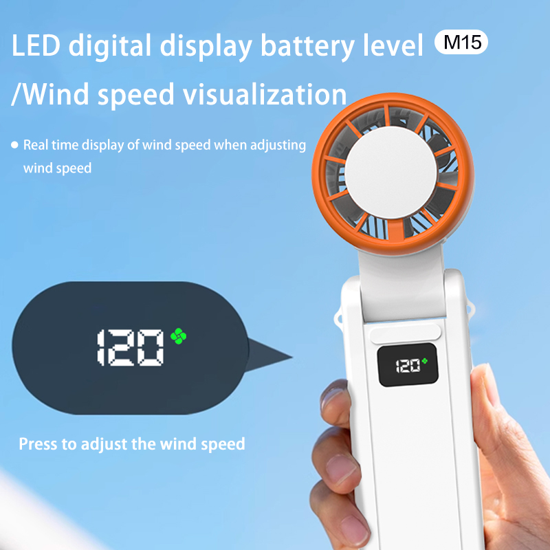 Portable handheld home mini outdoor m15 folding ice pack fan