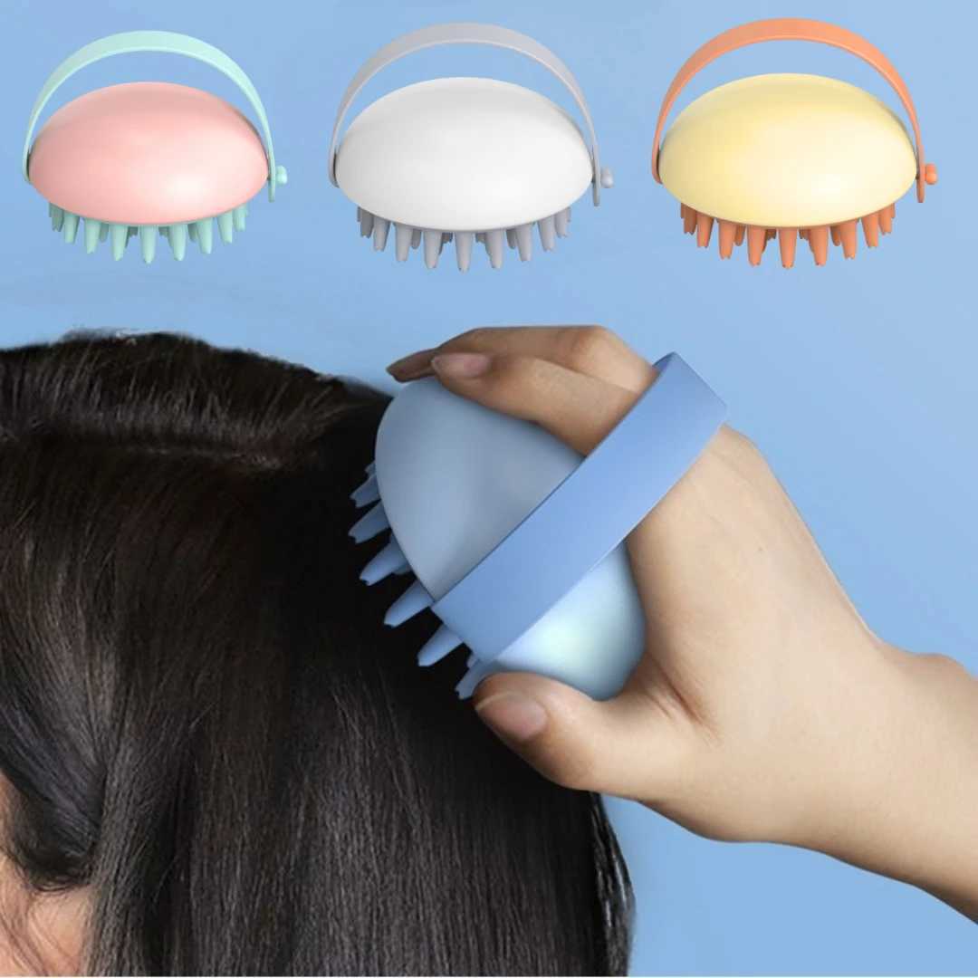 1pc Manual Silicone Scalp Shampoo Massage Brush Hair Washing Shower Massager Clean Brush Bath Shower Hair Cleaning Bathing Comb R250625