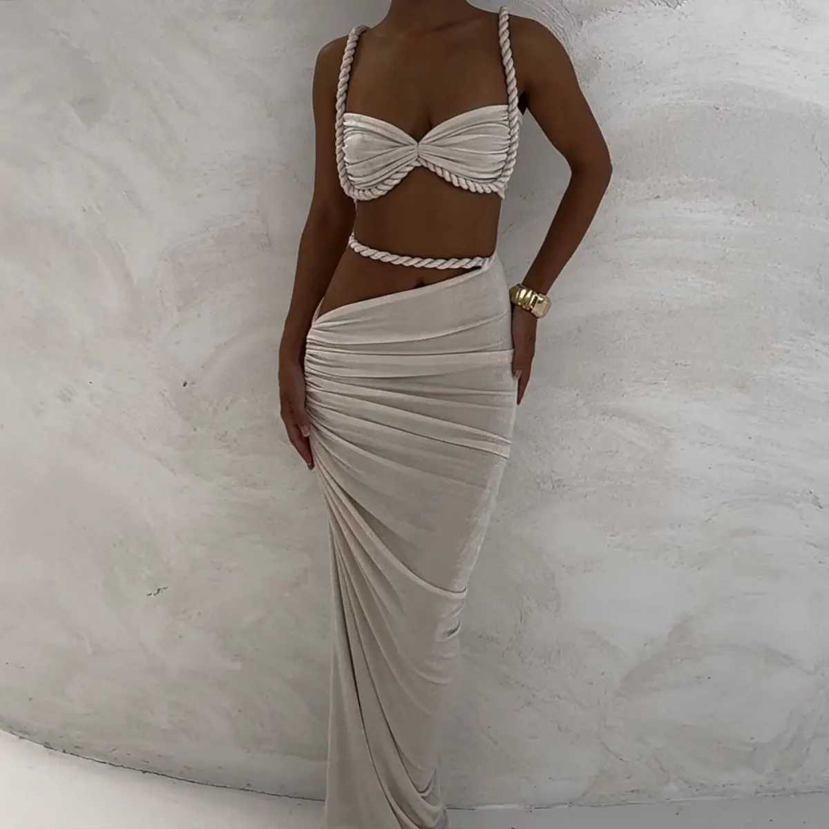 Bikini 2025 Sexy Women Swimsuit Swimwear Female Skirt Push Up Bikini Set Solid Biquini Bathing Suit Swimming SuitXJ250624