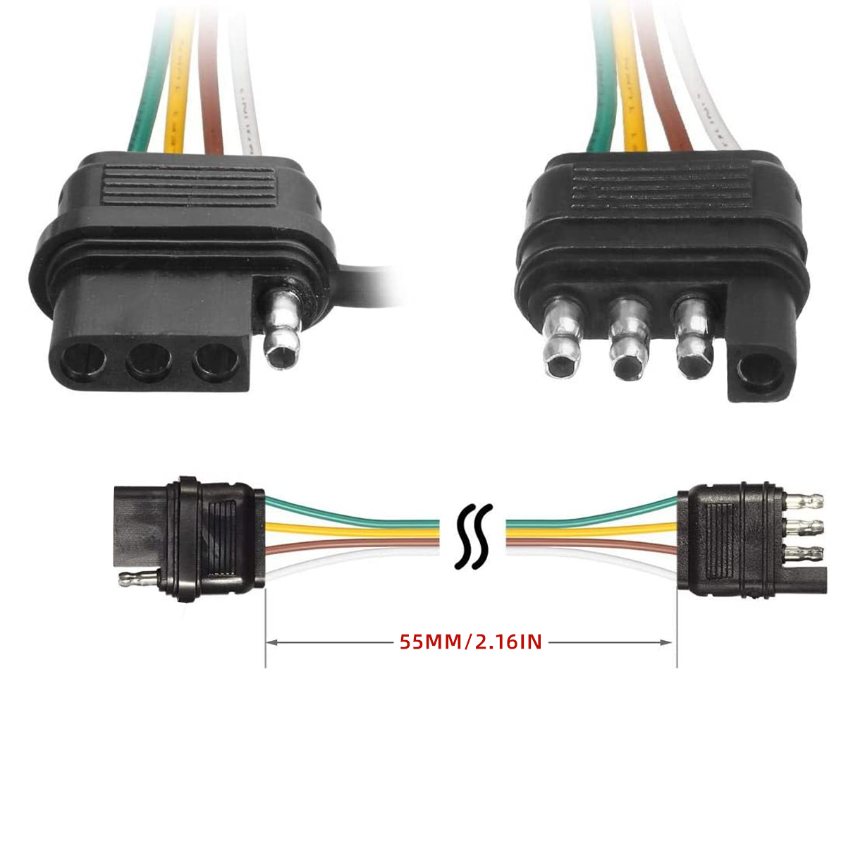 American four core trailer wire, four core SAE male and female plug wire