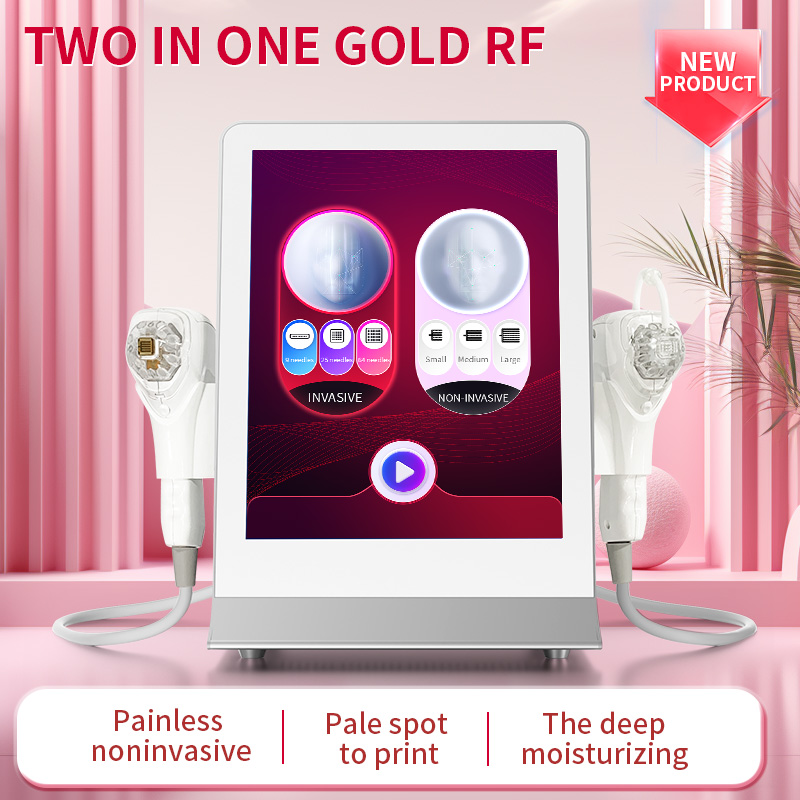 Gold RF Skin Rejuvenation Device Painless Noninvasive Therapy for Moisturizing Lifting Wrinkles Pores Spot Removal Beauty Machine for Home Spa