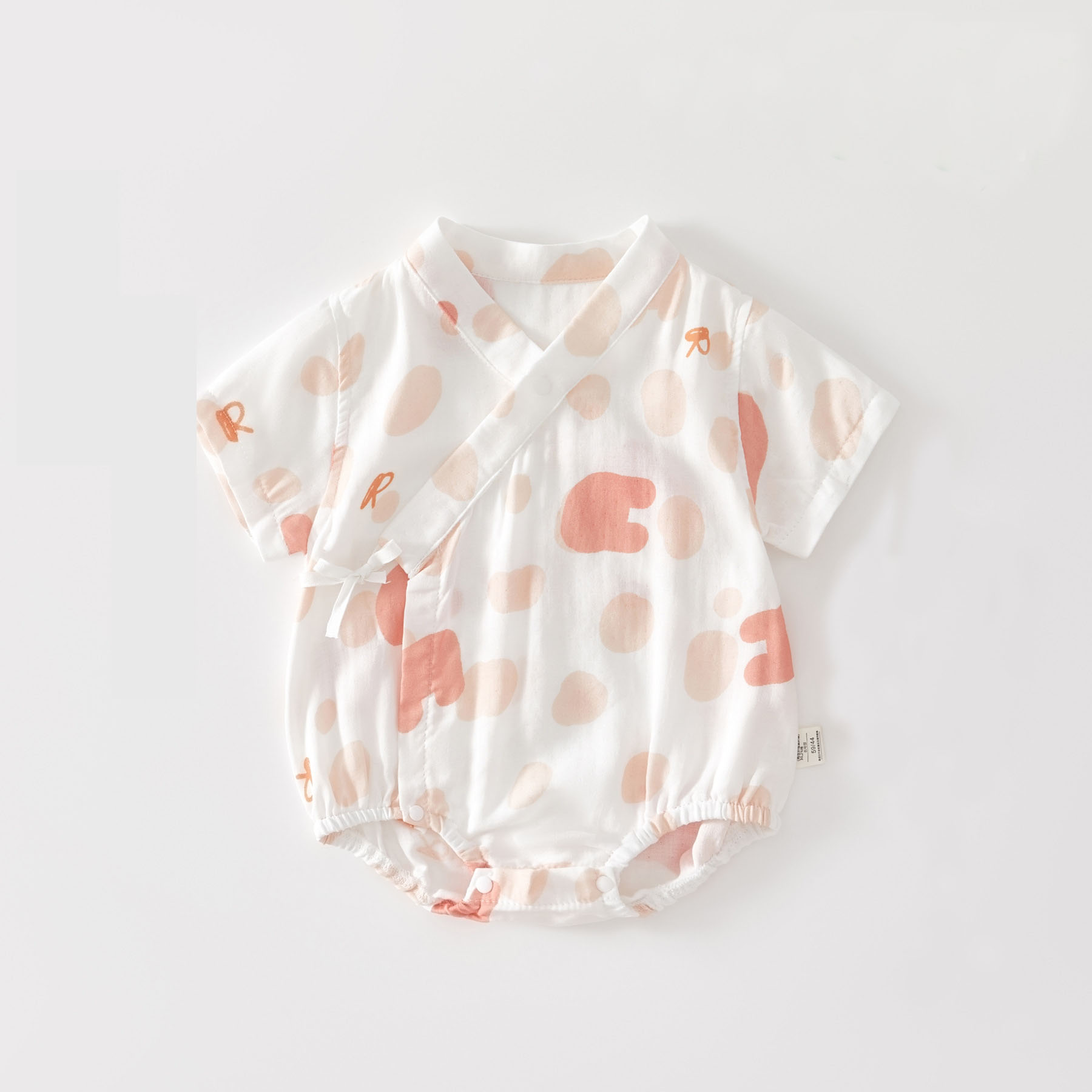 Customized Cotton Baby Swivel Bodysuit Ruffle Sleeve Girls Baby Bubble Bodysuit