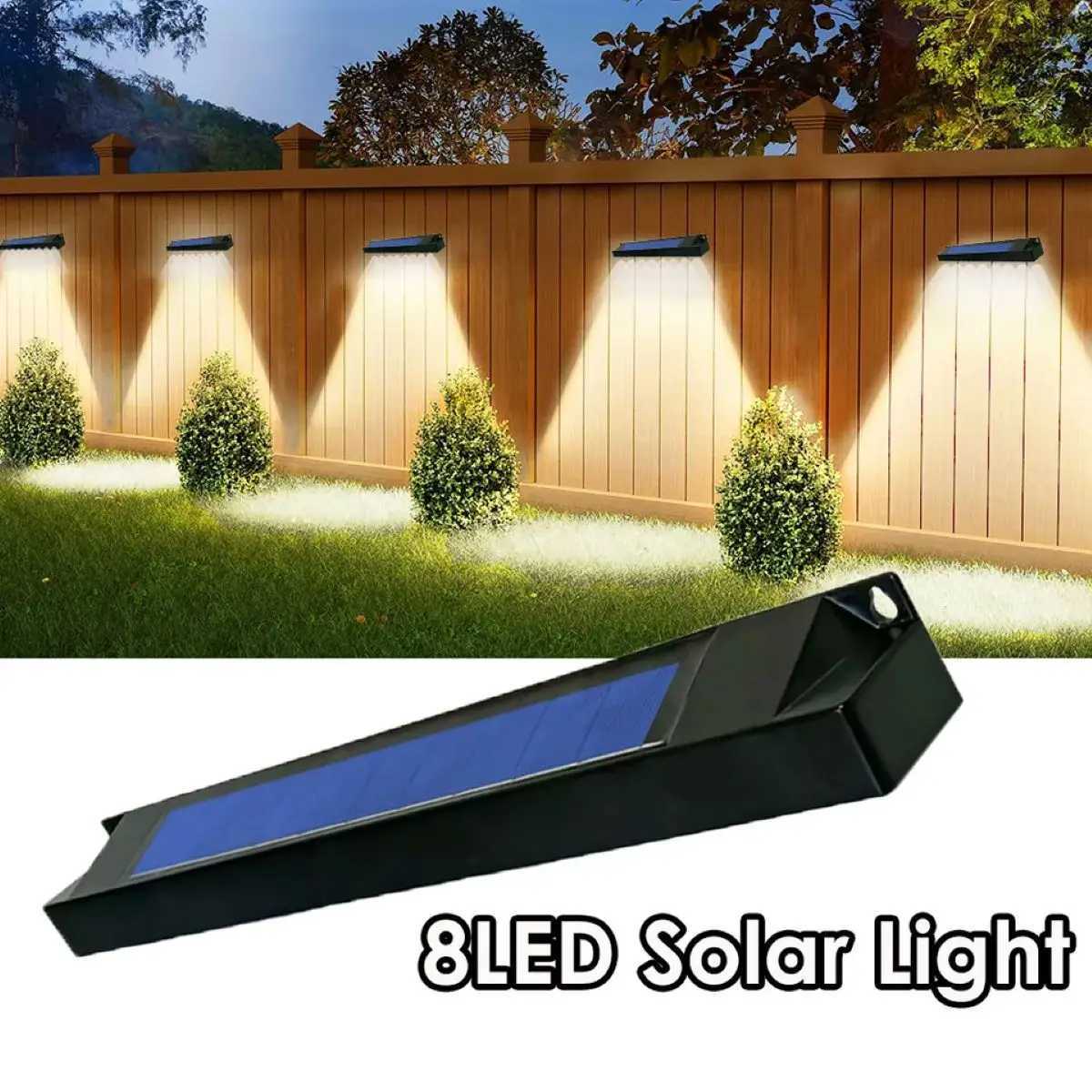 4/8LED 1pcs Solar Fence Light Waterproof Outdoor Path Garden Terrace Path Wall Light Warm Light White Light XJ250624