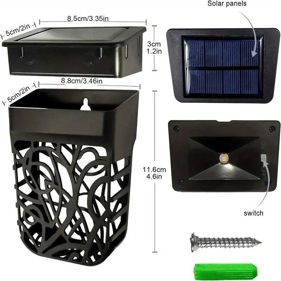 Garden Outdoor Solar Wall Light LED Wireless Light for Yard Roof Patio Stair Door Lighting Decoration 6 Pc Solar Fence Light XJ250624