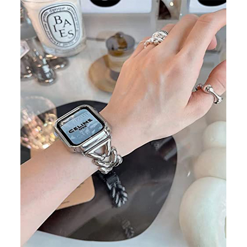 Luxury Premium Designer 8-Shaped Stainless Steel iWatch Band High-End Fashion Elegant Strap for iWatch Series 1-9 SE New Arrival
