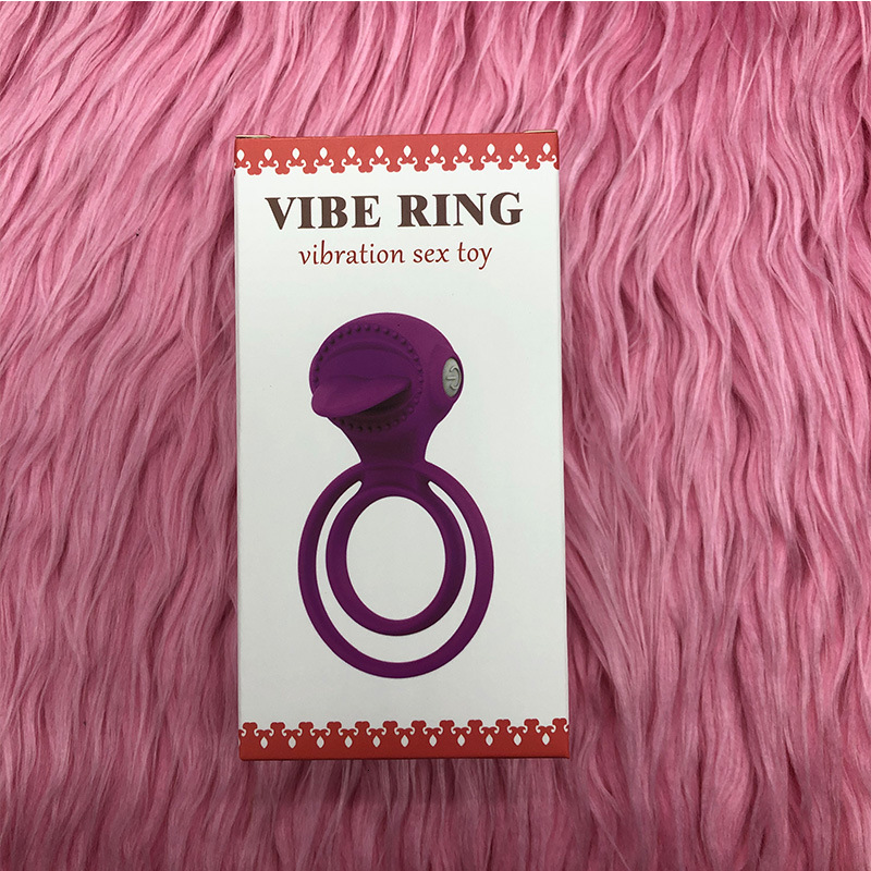 Adult Products Silicone Couple Suction Tongue Licking Teasing Male Massage Vibrating Ring