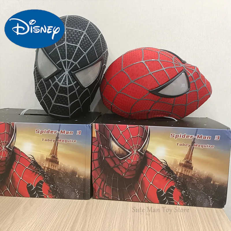 Disney Spiderman Marvel 1/1 3D Spider-Man Tobey Mask Halloween Cosplay Faceshell Detachable Lenses Costumes Superhero Collection Models W20250625