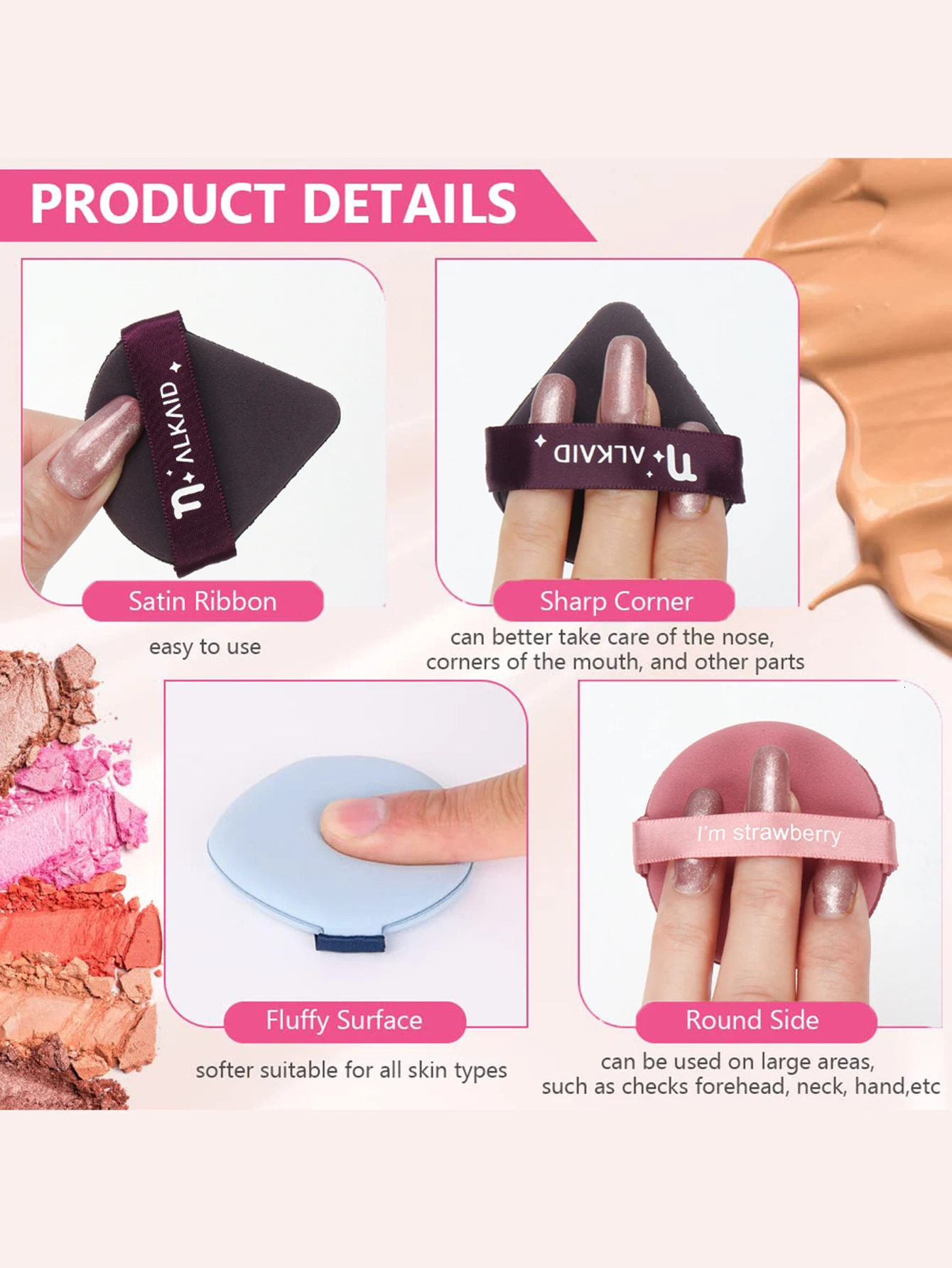 Air Cushion Puff 100Pcs Becomes Larger When Exposed to Water Wet and Dry Foundation Makeup Sponge Suitable for All Skin Types 250625