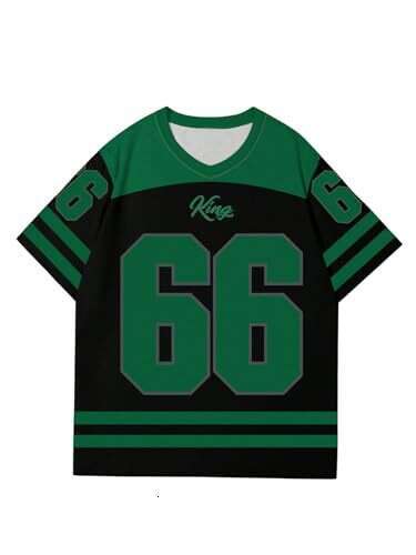 2025 Summer Men's Trendy Fashion No. 66 V-neck Short Sleeve T-shirt Jersey Men