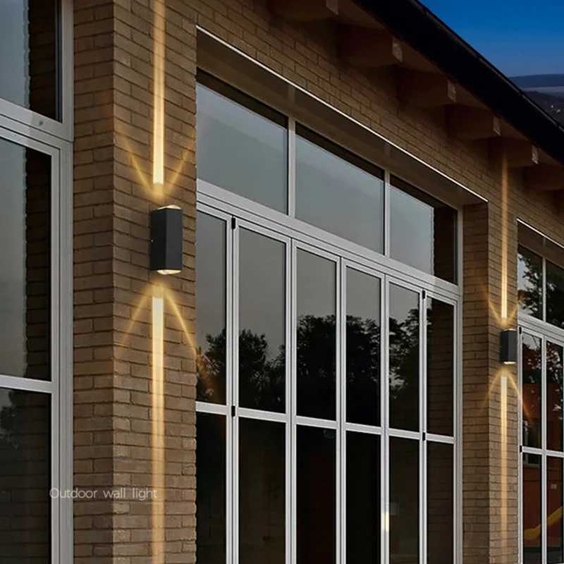 Outdoor Lighting Lens Beam Wall Lamps IP65 Waterproof Aluminum Wall Lights Corridor Garden Shopping Mall Up Down LED Porch LampXJ250624